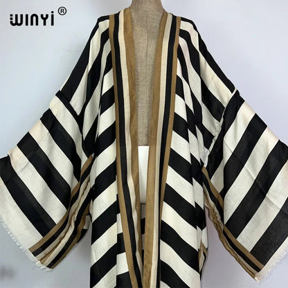 Winyi Sahara – Boho Stripe Maxi Kimono