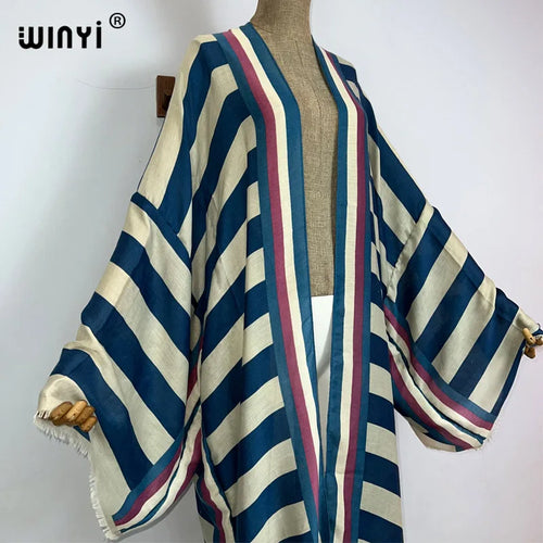Winyi Sahara – Boho Stripe Maxi Kimono